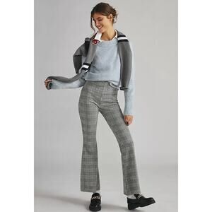 Maeve by Anthropologie Houndstooth Kick Flare Pants Slacks Elastic Waist Size S